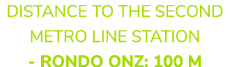 Distance to the second metro line station RONDO ONZ: 100 M
