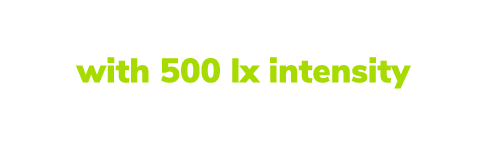 Workstation lighting with 500 lx intensity