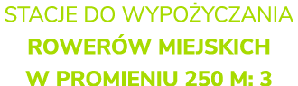 STACJE DO WYPO YCZANIA ROWER W MIEJSKICH W PROMIENIU 250 M: 3