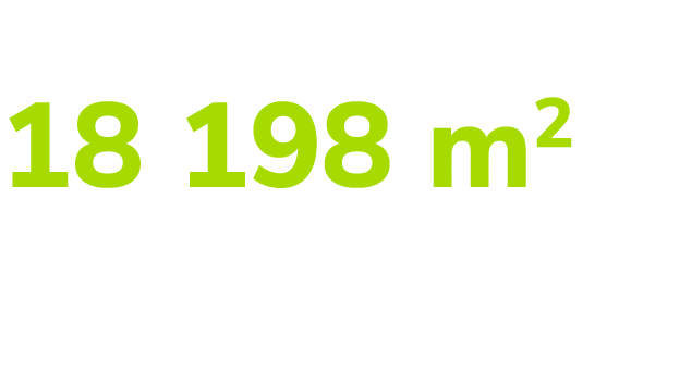 18 198 m2 Powierzchnia najmu netto 